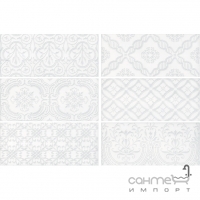 Настенная плитка, декор со случайным рисунком 11х25 Roca Maiolica Deco White (белая)