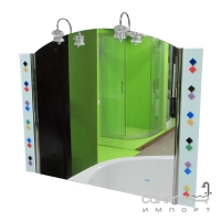 Дзеркало для ванної кімнати зі скляним декором і підсвічуванням H2O LH-777