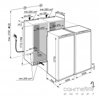 Встраиваемый холодильник-морозильник Side-by-Side Liebherr SBS 70I4 22 003 Premium BioFresh NoFrost Door-on-Door (IKB 3560+SIGN 3576)