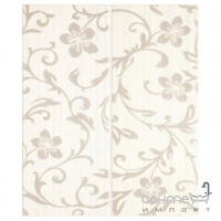 Плитка Ceramika Color Dekor Crypton Glam White set.2 (квіти) 25x60