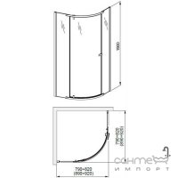 Полукруглая душевая кабина Aquaform Colorado 80x80 100-40095 профиль хром, стекло прозрачное