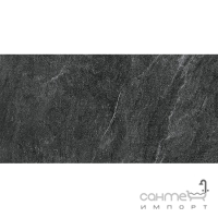 Крупноформатный керамогранит 60x120 Coem Cardoso Strutturato RETT Antracite (черный, структурированный)
