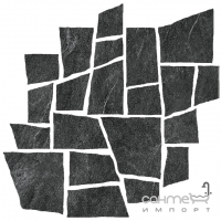 Структурированная плитка с нестандартным форматом Coem Cardoso Palladiana Antracite (черная)