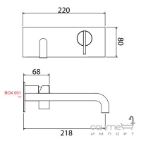 Змішувач для раковини прихованого монтажу Linki Insert INS 035 нержавіюча сталь/кольорова ручка