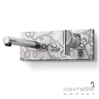 Змішувач для раковини прихованого монтажу Linki Ceramic CER 036 нержавіюча сталь/кераміка з декором