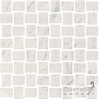 Мозаика под белый мрамор 30x30 Coem Marmi Bianchi Mosaico Intreccio Carrara (матовая)