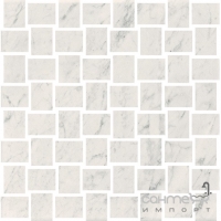 Мозаїка під білий мармур Coem Marmi Bianchi Lucidato Mosaico Intreccio Carrara.