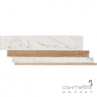 Мозаика 12,5x37,5 Coem Marmi Bianchi Mosaico Muretto Spiga Carrara (матовая)