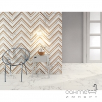 Мозаика 12,5x37,5 Coem Marmi Bianchi Mosaico Muretto Spiga Carrara (матовая)