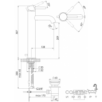 Змішувач для раковини з донним клапаном 208 мм Steinberg Series 100 100 1705 Хром
