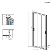 Душевые двери Radaway Evo DW 95 хром/прозрачное