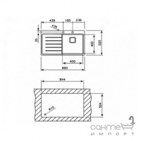 Мойка из нержавеющей стали Teka ZENIT R15 1B 1D LHD 86 13139005 полированная, чаша справа