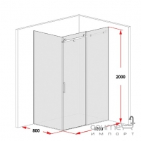 Душевая кабина Liberta Legia 1000x800x2000 профиль хром, стекло интимато