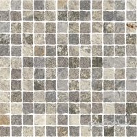 Мозаика для улицы 30,5x30,5 Coem Quartz Mosaico Strutturato Burattato Silver (серая)