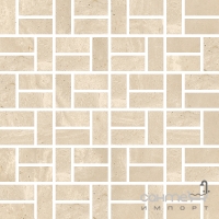 Мозаика 30x30 Coem Reverso Mosaico Bricks Naturale Rett Avorio (светло-бежевая, матовая)