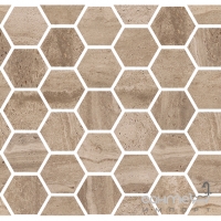 Мозаика 30x30 Coem Reverso Mosaico Esagono Naturale Rett Noce (коричневая, матовая)