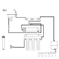 Смеситель для кухни Imprese Daicy-U 55009-U хром + USTM RO5 12.WFU-N система обратного осмоса (5ти ступенчатая)