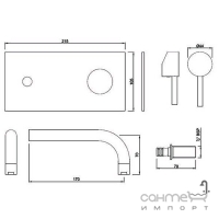 Смеситель для раковины скрытого монтажа Jaquar Florentine FLR-CHR-5233K хром