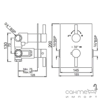 Змішувач-термостат для ванни/душу прихованого монтажу Jaquar Florentine FLR-CHR-5671 хром