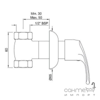 Запорный вентиль Jaquar Eko EKO-CHR-33069 хром