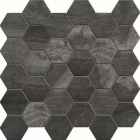 Мозаика 30x30 Coem Reverso2 Rett Mosaico Esagono Patinato Black (темно-серая, патинированная)
