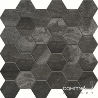 Мозаика 30x30 Coem Reverso2 Rett Mosaico Esagono Naturale Black (темно-серая, матовая)