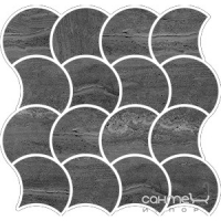 Мозаика 28,4x28,4 Coem Reverso2 Rett Mosaico Wavy Naturale Black (темно-серая, матовая)