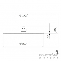 Верхній душ GRB Black 05020022 чорний