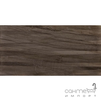 Настенный керамический гранит 45x90 Coem Sequoie Wave Rett Naturale Black Boole (коричневый)