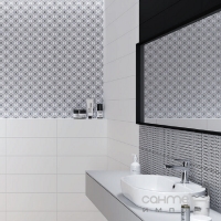 Настінна плитка 20x60 Cersanit Black And White Pattern B (матова)