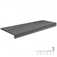 Кутник 15x60x5 Coem Silver Stone Elemento a Elle Esterno R11 Rett Riga Dritta Graphite (темно-сірий, матовий)