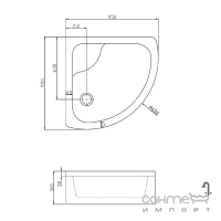 Напівкруглий душовий піддон Eger Csardas 599-512/2