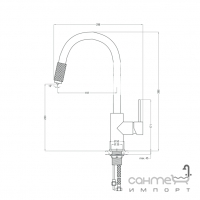 Змішувач для мийки з підключенням до фільтру води Deante Aster BCA B64М чорний/мідний