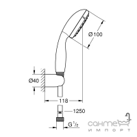 Душовий гарнітур Grohe New Tempesta 100 26164001 хром