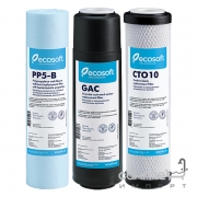 Покращений комплект картриджів 1-2-3 для фільтрів зворотного осмосу Ecosoft CHV3ECO