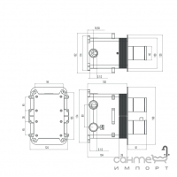 Змішувач-термостат для душу/ванни прихованого монтажу Deante Box-A BXX 0ECT хром