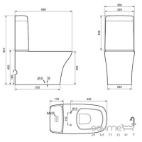 Унитаз-компакт безободковый с сидением soft-close Devit Iven 3110141 белый