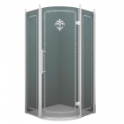 Напівкругла душова кабіна Godi Golden Lily 1007 silver / transparent gloss