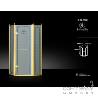 Пентагональна душова кабіна Godi Golden Lily 1005 gold/matt gloss