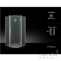 Напівкругла душова кабіна Godi Golden Lily 1007 silver/transparent gloss