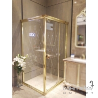 Прямоугольная душевая кабина Godi Princeton SR2104 120x90 gold/transparent gloss