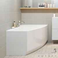 Асимметричная акриловая ванна Cersanit Virgo Max Cover+ 160x90 правосторонняя