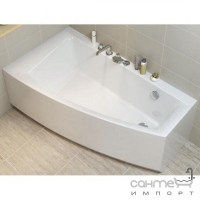Асимметричная акриловая ванна Cersanit Virgo Max Cover+ 160x90 левосторонняя