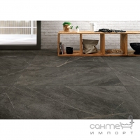 Керамогранит 25x149,7 Coem Soap Stone Naturale Rett Black (черный, матовый)