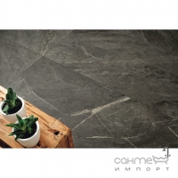 Керамогранит 25x149,7 Coem Soap Stone Naturale Rett Black (черный, матовый)