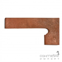 Клинкерная плитка, боковина правая 20x39 Gres de Aragon Antic Zanquin right Cuero (красно-коричневая)