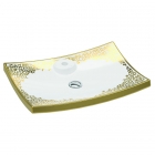 Раковина на столешницу Idevit Lal Countertop 0201-2606-1101 белая/декор золото