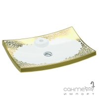 Раковина на стільницю Idevit Lal Countertop 0201-2606-1101 біла/декор золото