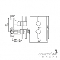 Змішувач-термостат для ванни/душа прихованого монтажу Jaquar Florentine FLR-CHR-5651 хром