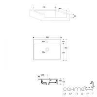 Раковина з одним отвором 50x45 Kerasan Cento 354601